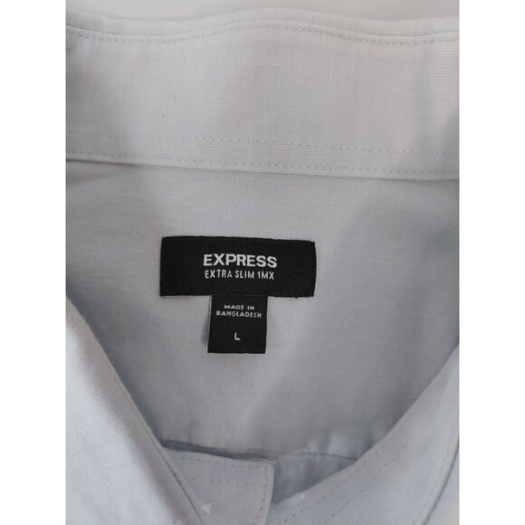 Express Mens Extra Slim Fit Light Blue Dress Shirt L - Picture 3 of 11